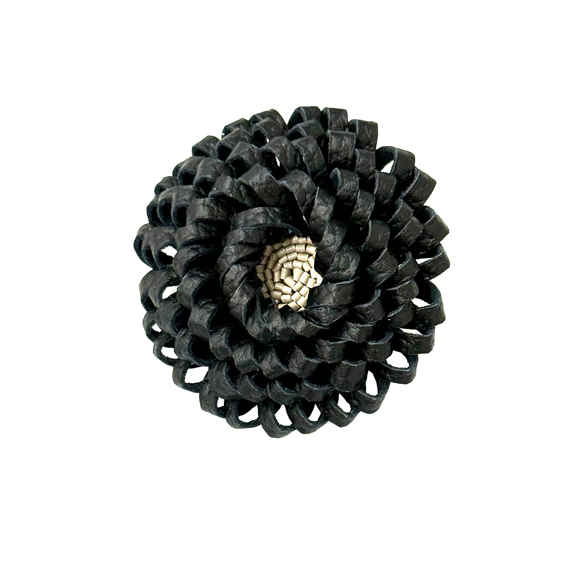 LEATHER FLOWER ブローチ