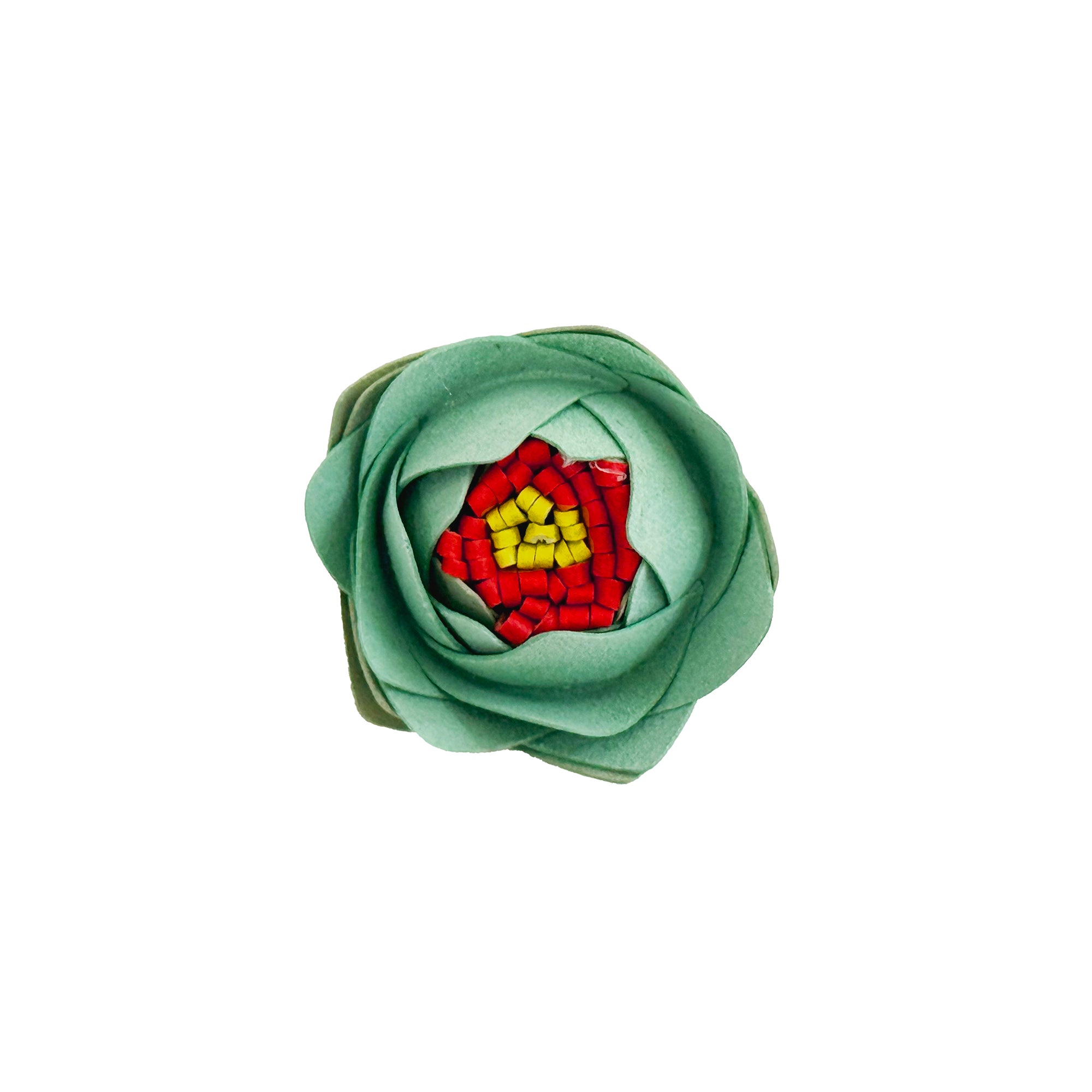 LEATHER FLOWER ブローチ