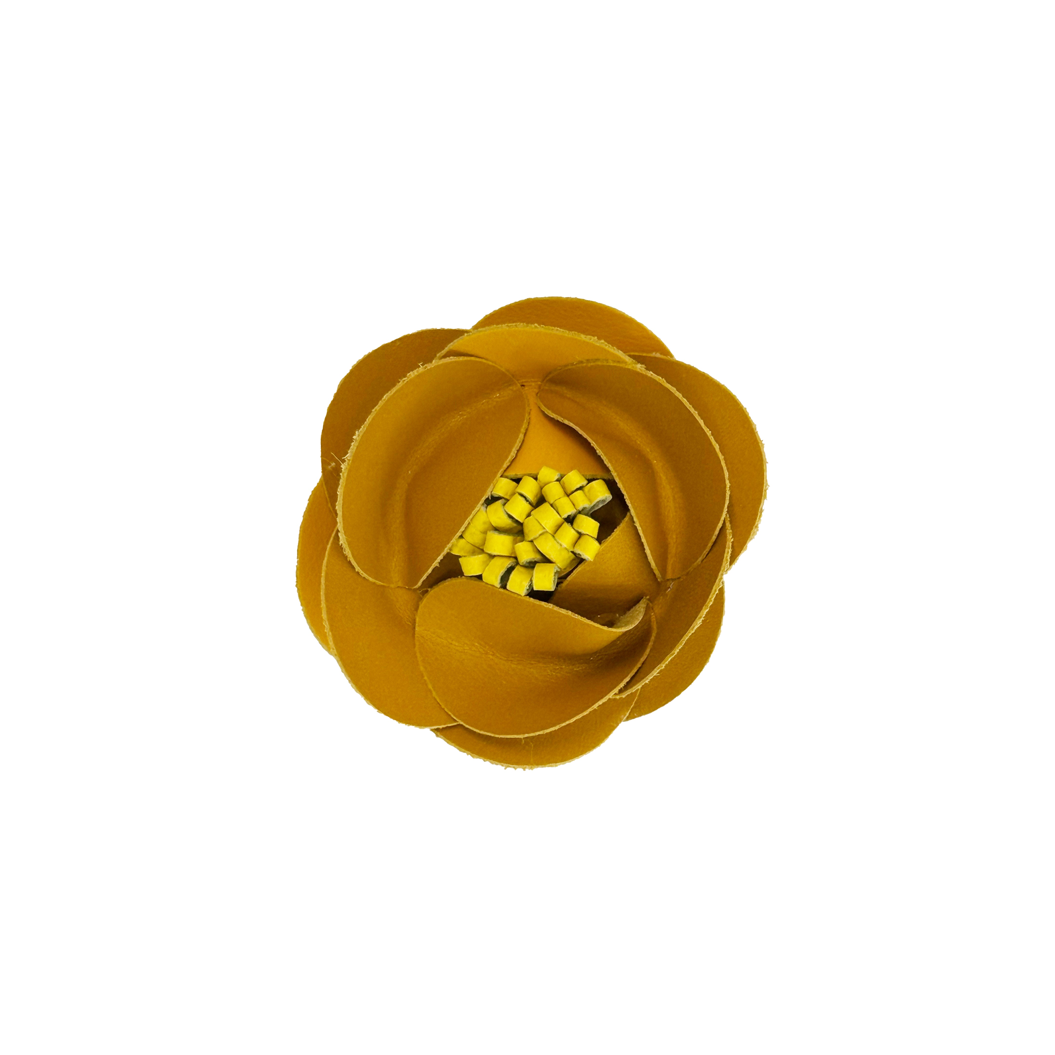 LEATHER FLOWER ブローチ