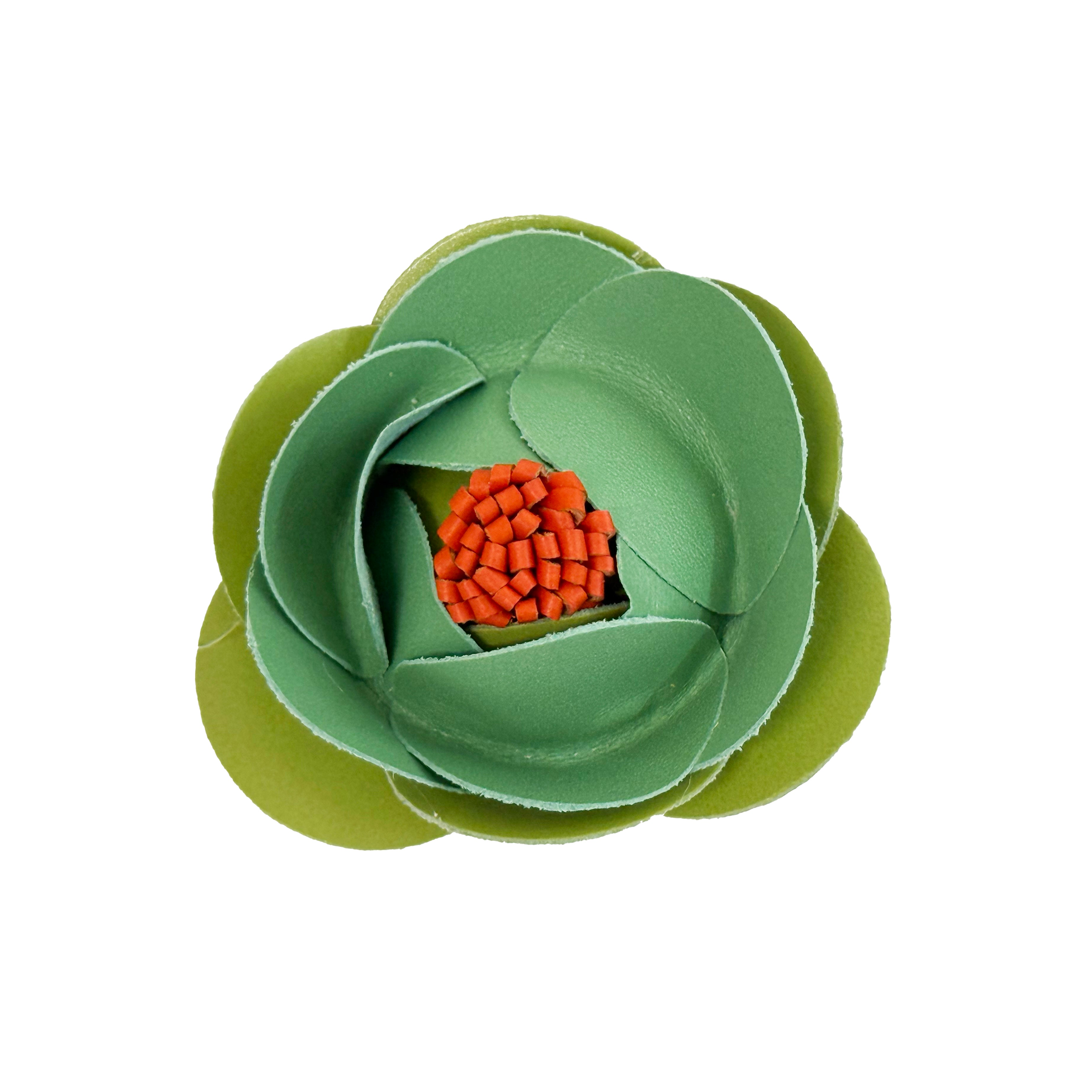 LEATHER FLOWER ブローチ