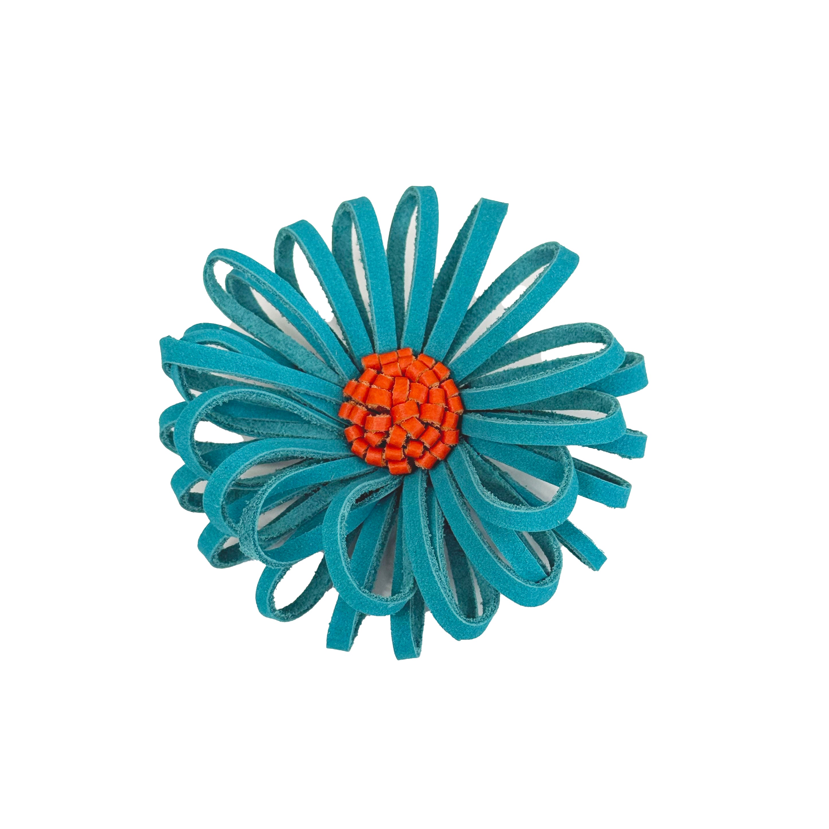 LEATHER FLOWER ブローチ